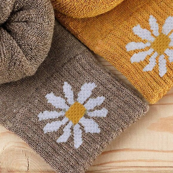 Women 5 Pairs E- Yellow,Khaki,Brown,Blue,Green Warm Winter Cozy Thermal Socks - Picture 2 of 6